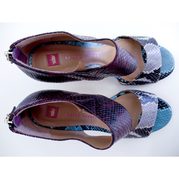 Elaine Turner Multicolor Snakeskin Heel Si… - Picture 9 of 15